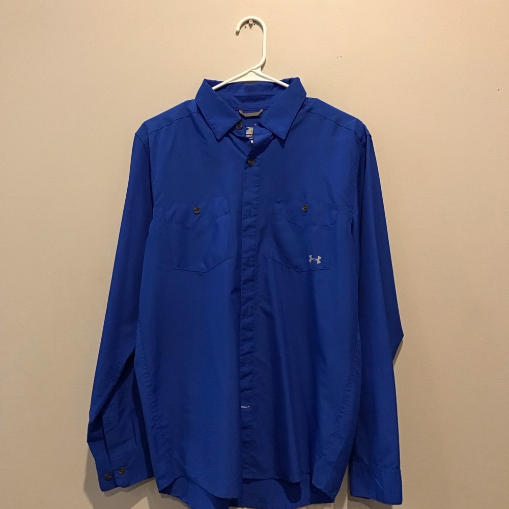 Under Armour Men's Vibrant Blue Button Down Shirt